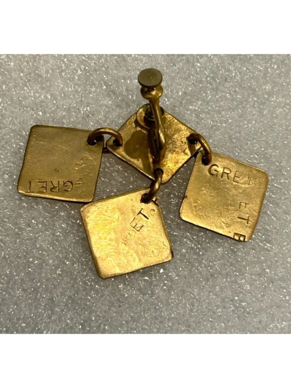 1960s Gret Barkin Hand Wrought Screw Back Earrings-Signed RARE